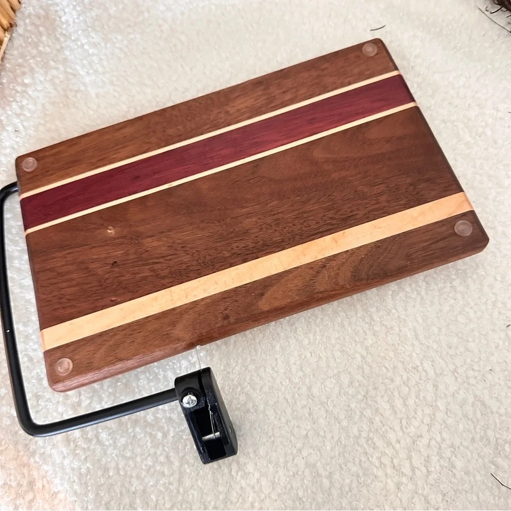 Handmade wood cheese slicing board